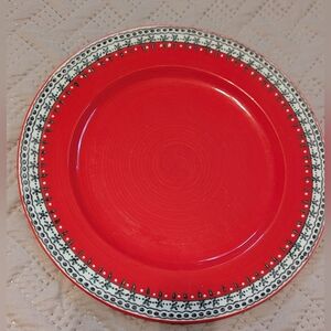 Anthropologie Elka Ayaka Red Dinner Plate